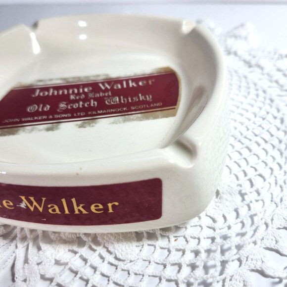 Vintage Johnnie Walker Red Label Ashtray Old Scotch Whisky Square Cerami… - Picture 3 of 10